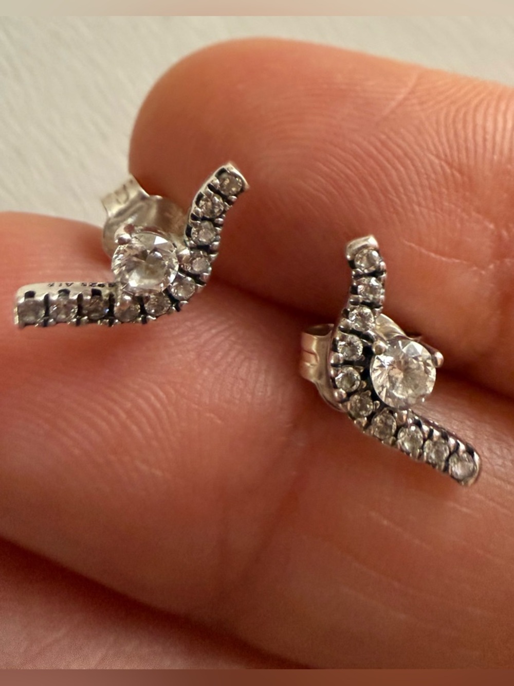 Pandora stud pave earrings